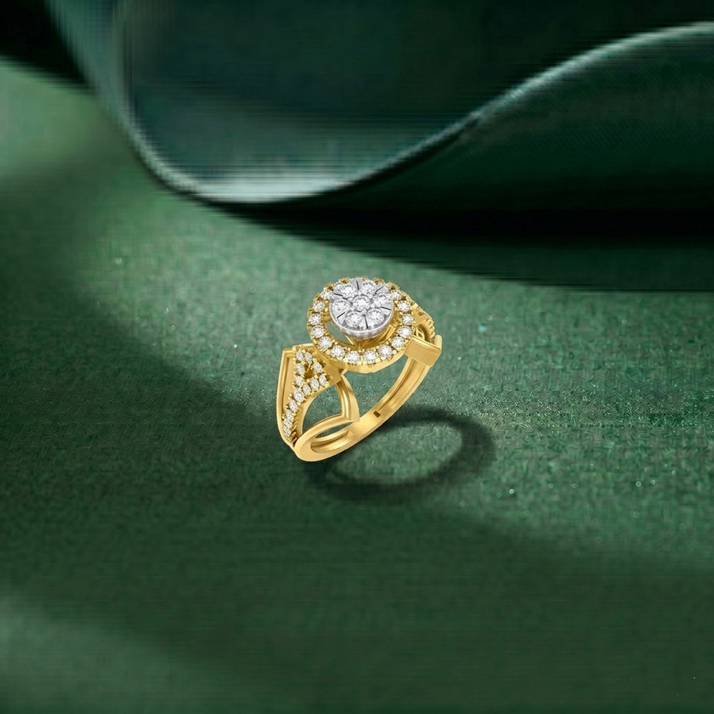 Gold & Diamond Engagement Ring For Women KRC10899