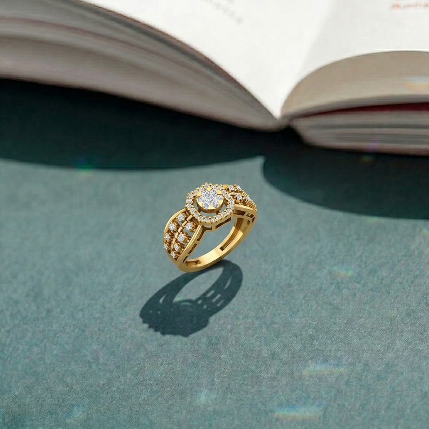 Gold & Diamond Cocktail Ring For Women KRC10525