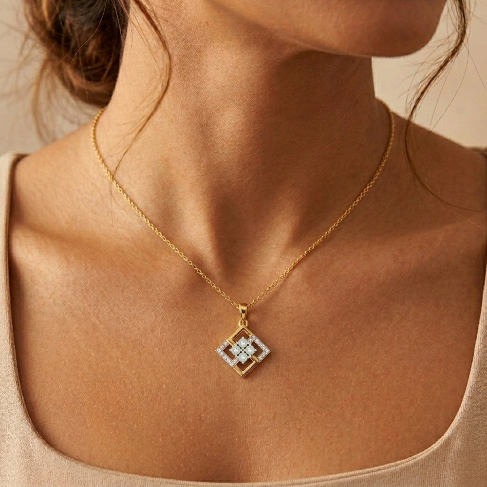 Classic Gold & Diamond PENDANT SET KRC40701