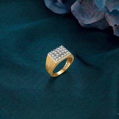 Gold & Diamond Band Ring For Men KRC20144