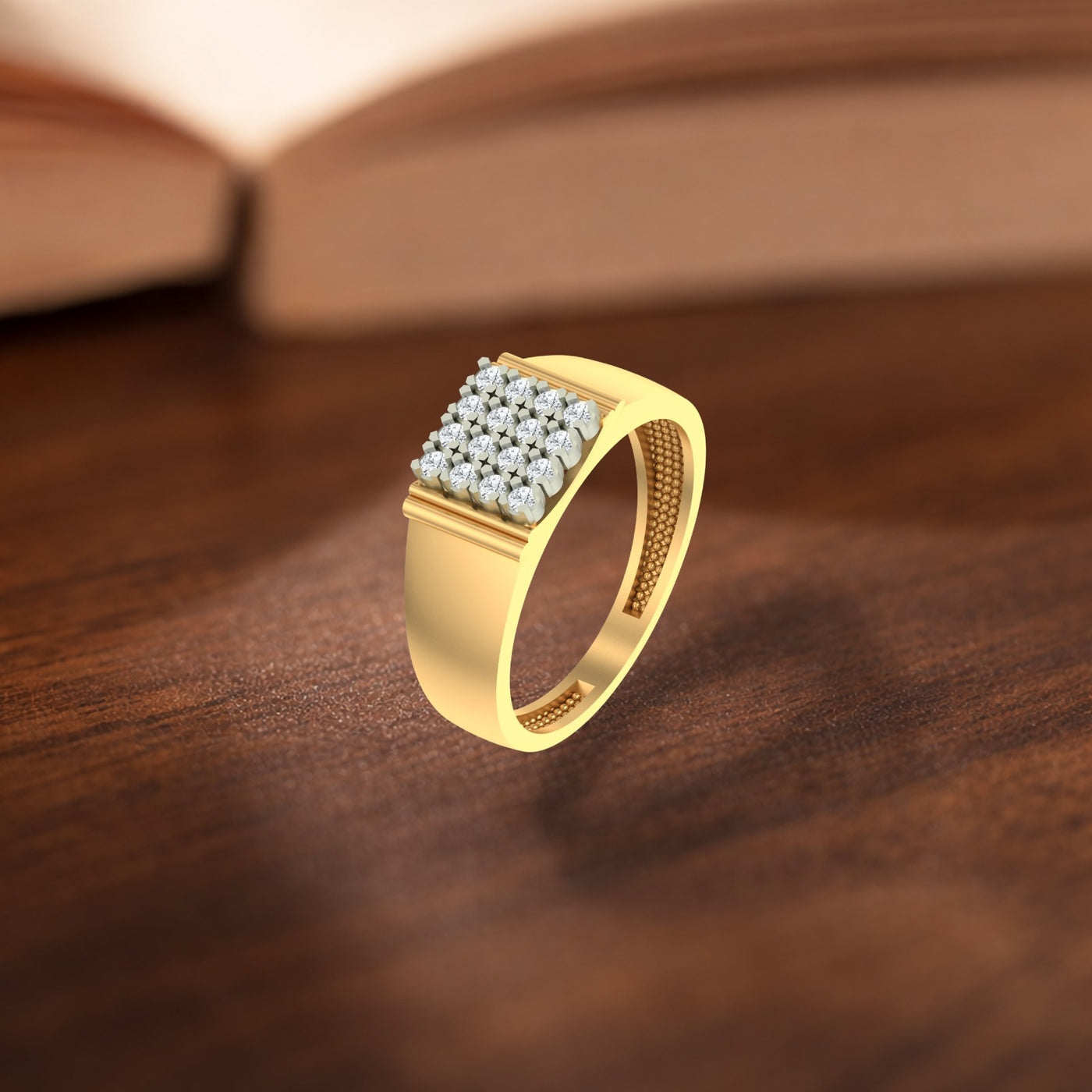 Gold & Diamond Engagement Ring For Men KRB20021