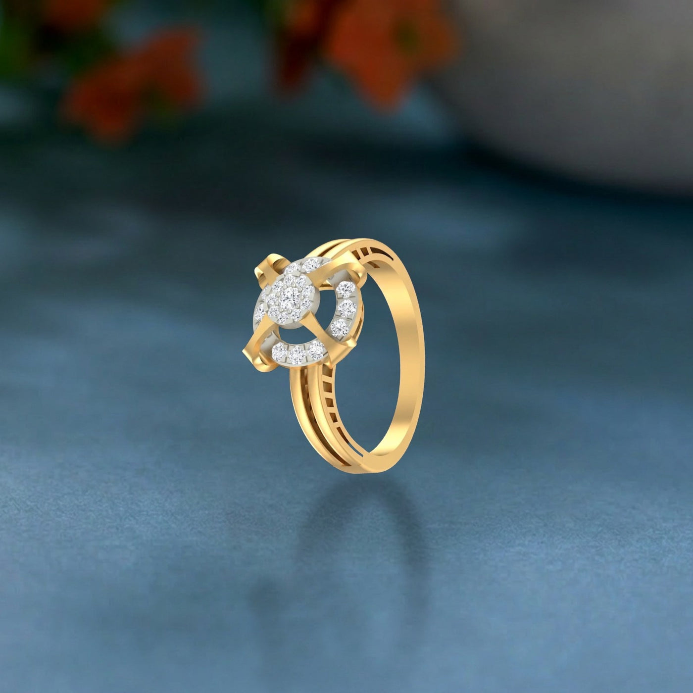 Gold & Diamond Engagement Ring For Women KRC10555