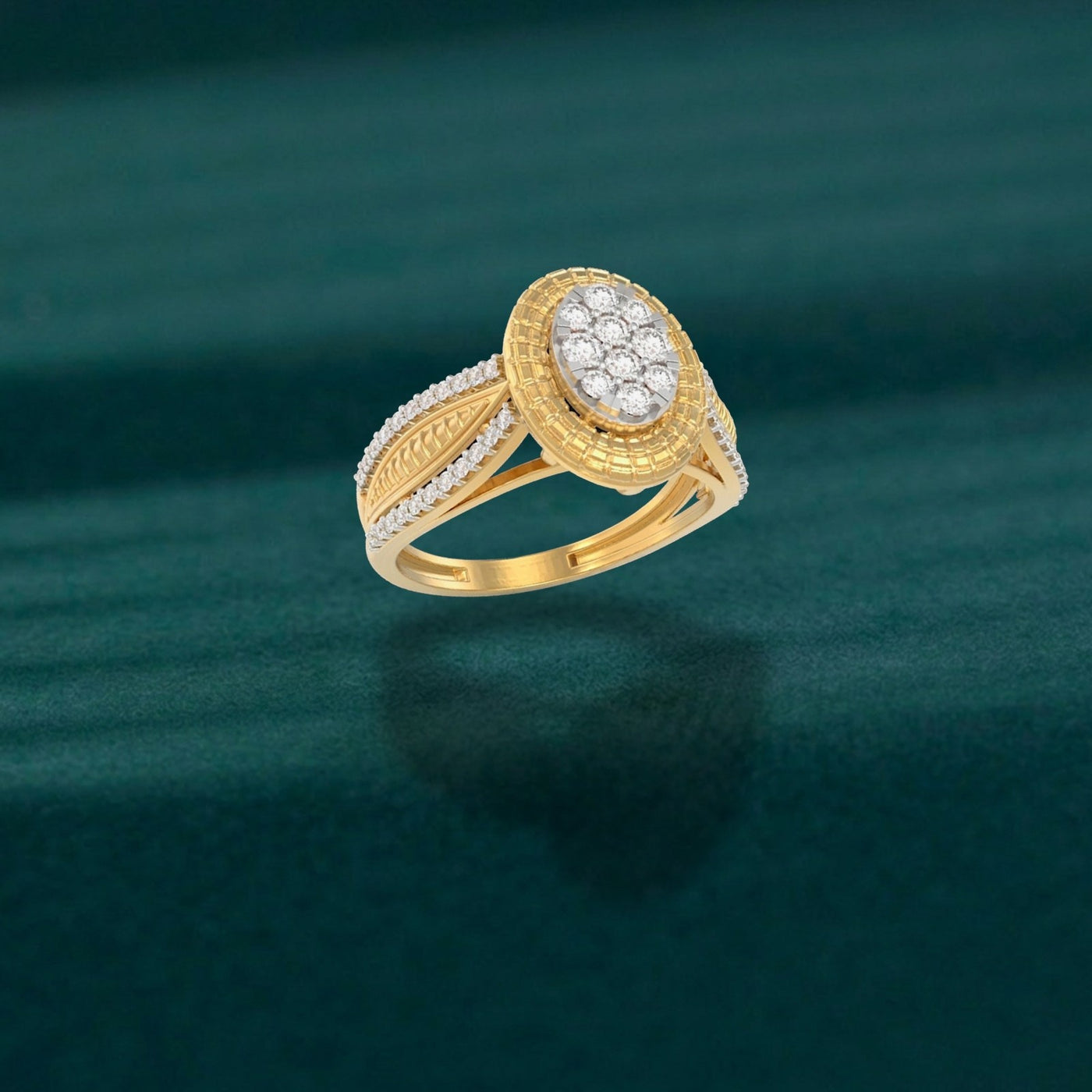 Gold & Diamond Cocktail Ring For Women KRC10869