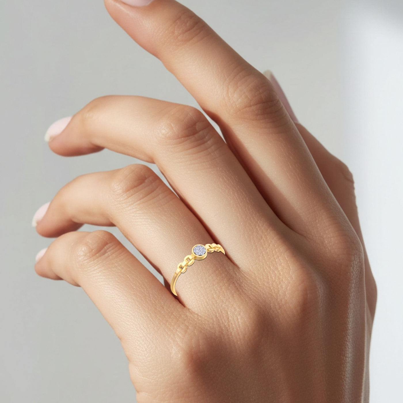 Gold & Diamond Lightweight Ring For Women KRC10385