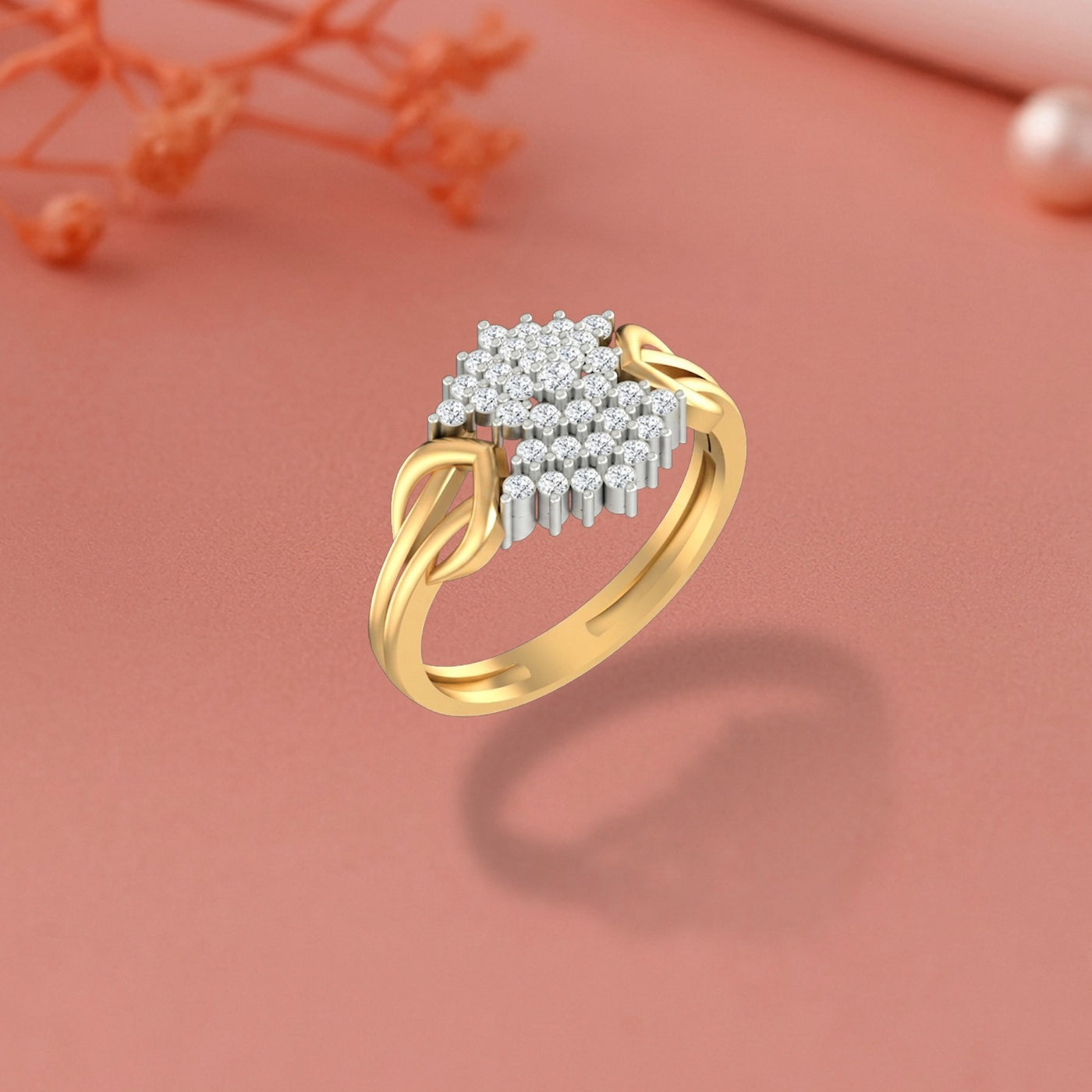 Gold & Diamond Engagement Ring For Women KRC10217