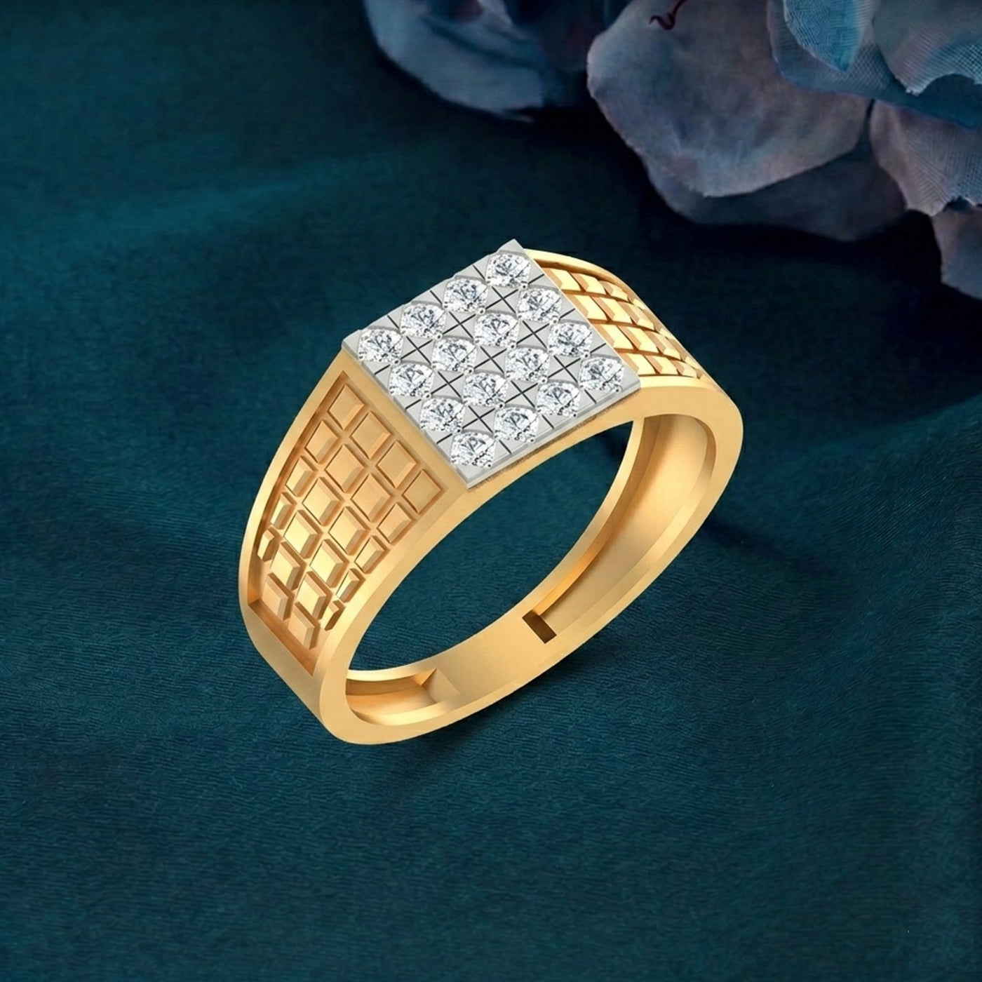 Gold & Diamond Engagement Ring For Men KRB20008