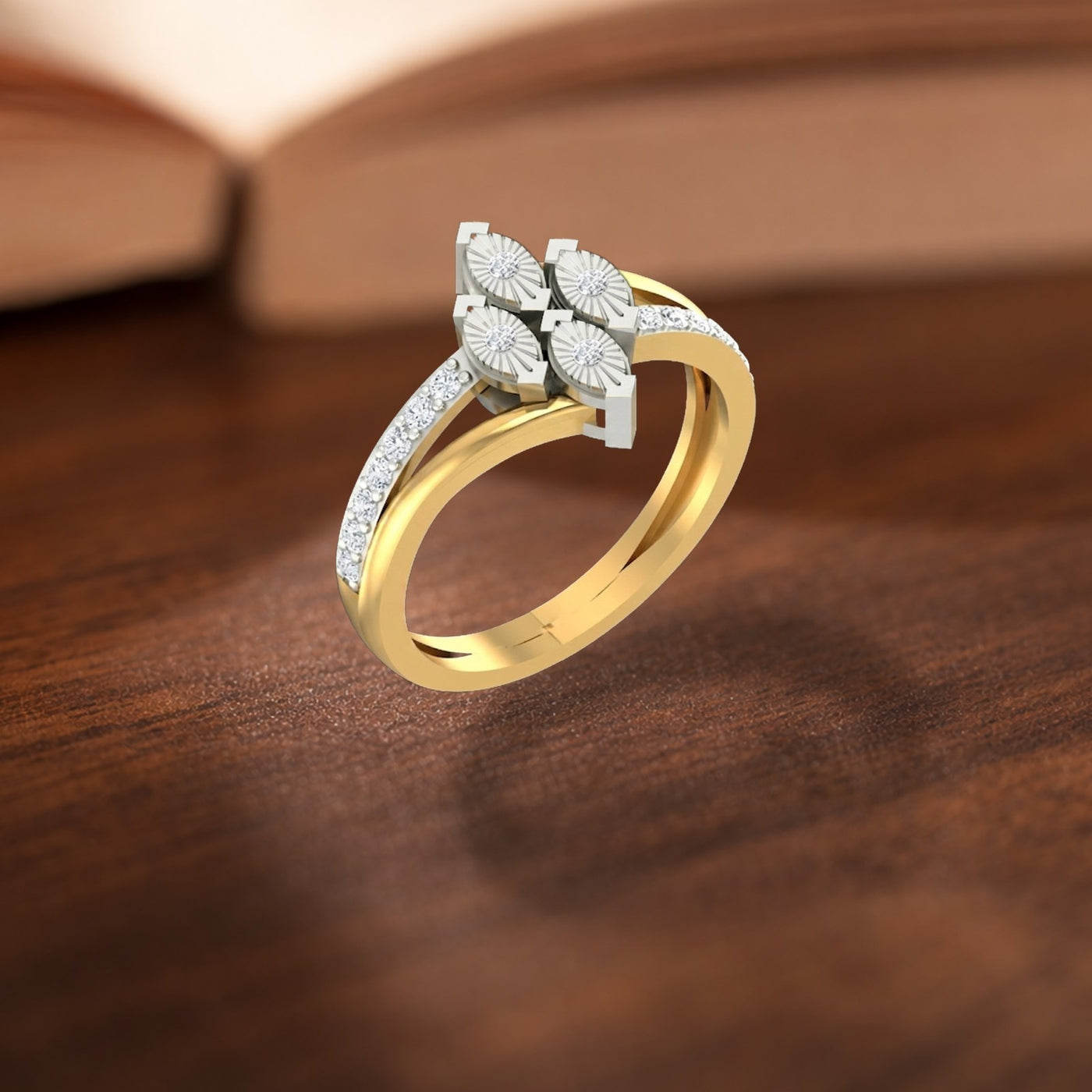 Gold & Diamond Engagement Ring For Women KRC10561