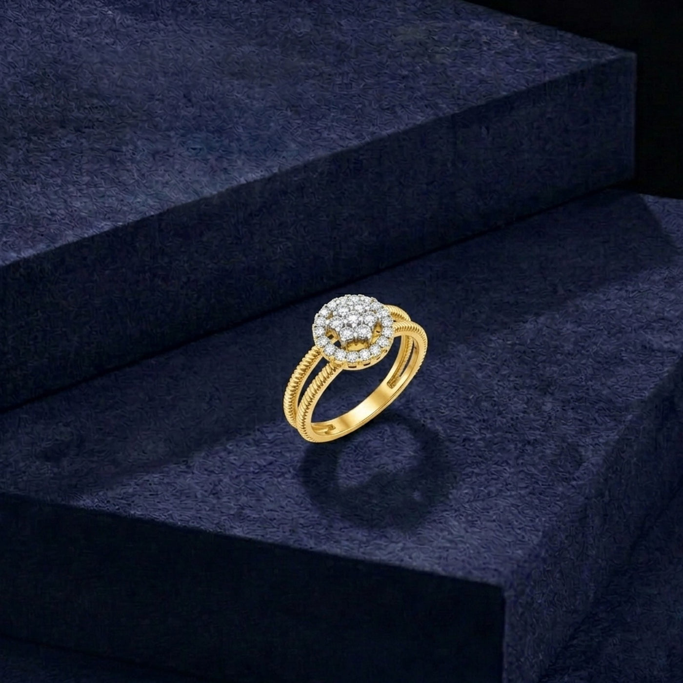 Gold & Diamond Engagement Ring For Women KRC10903