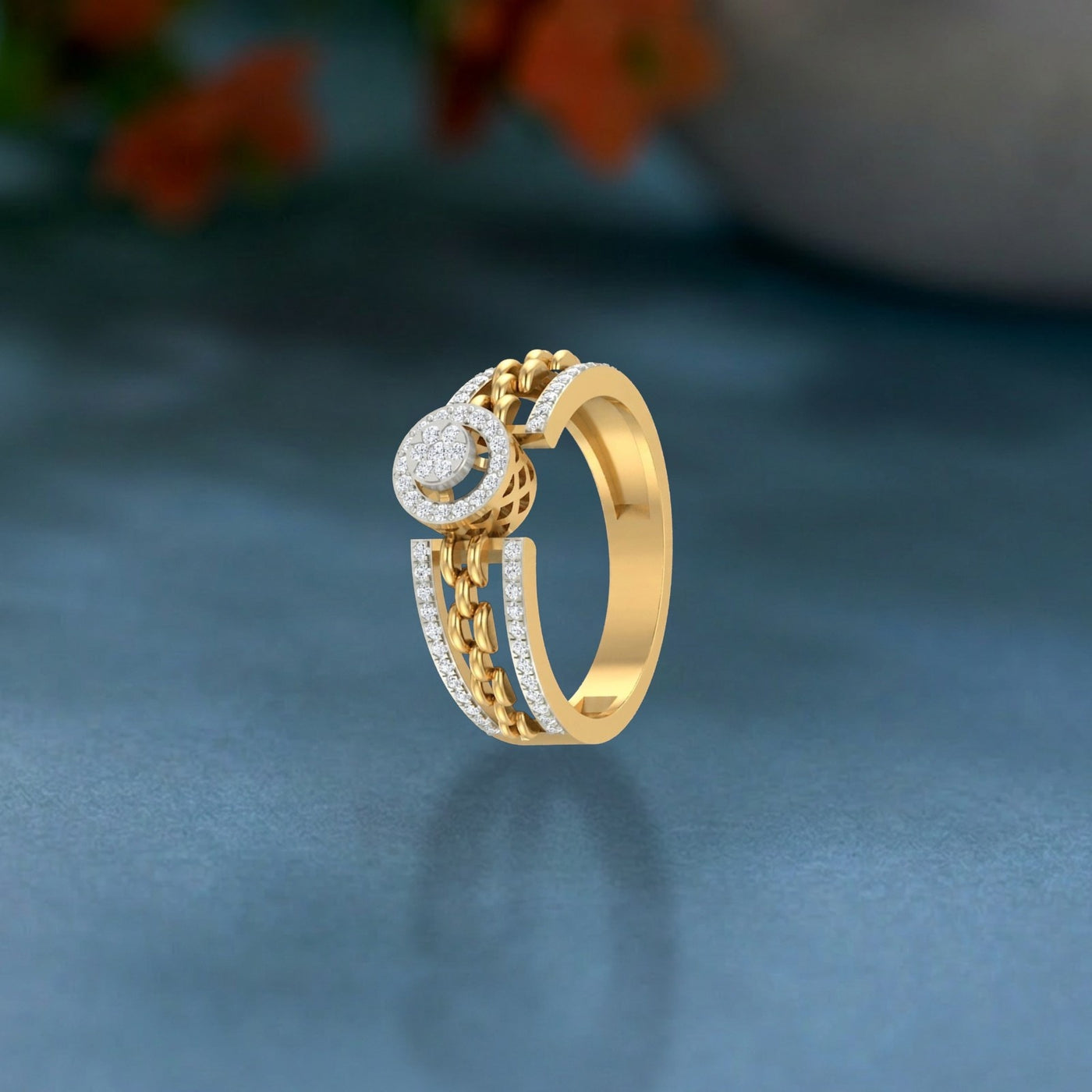 Gold & Diamond Engagement Ring For Women KRC10567