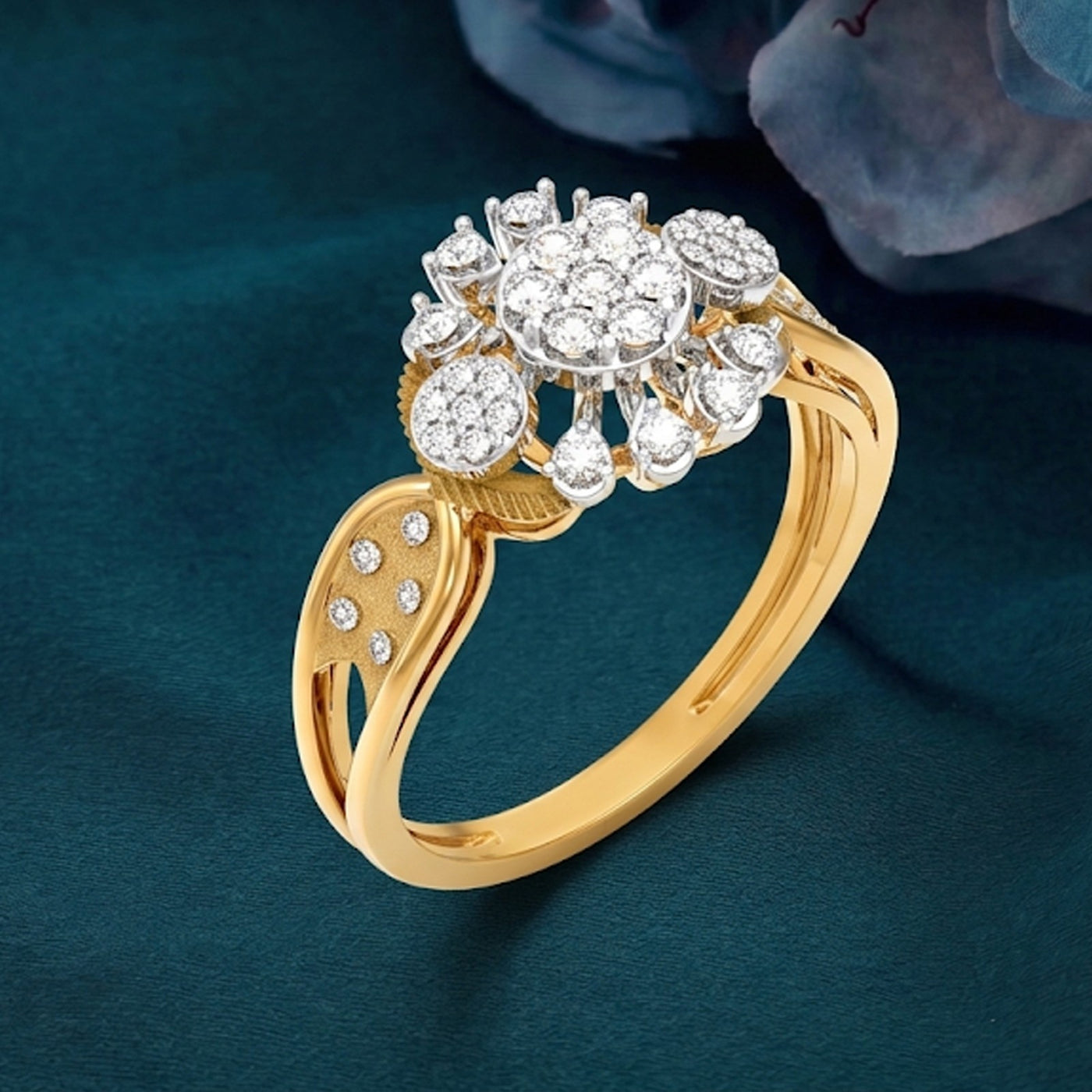 Gold & Diamond Engagement Ring For Women KRC10909