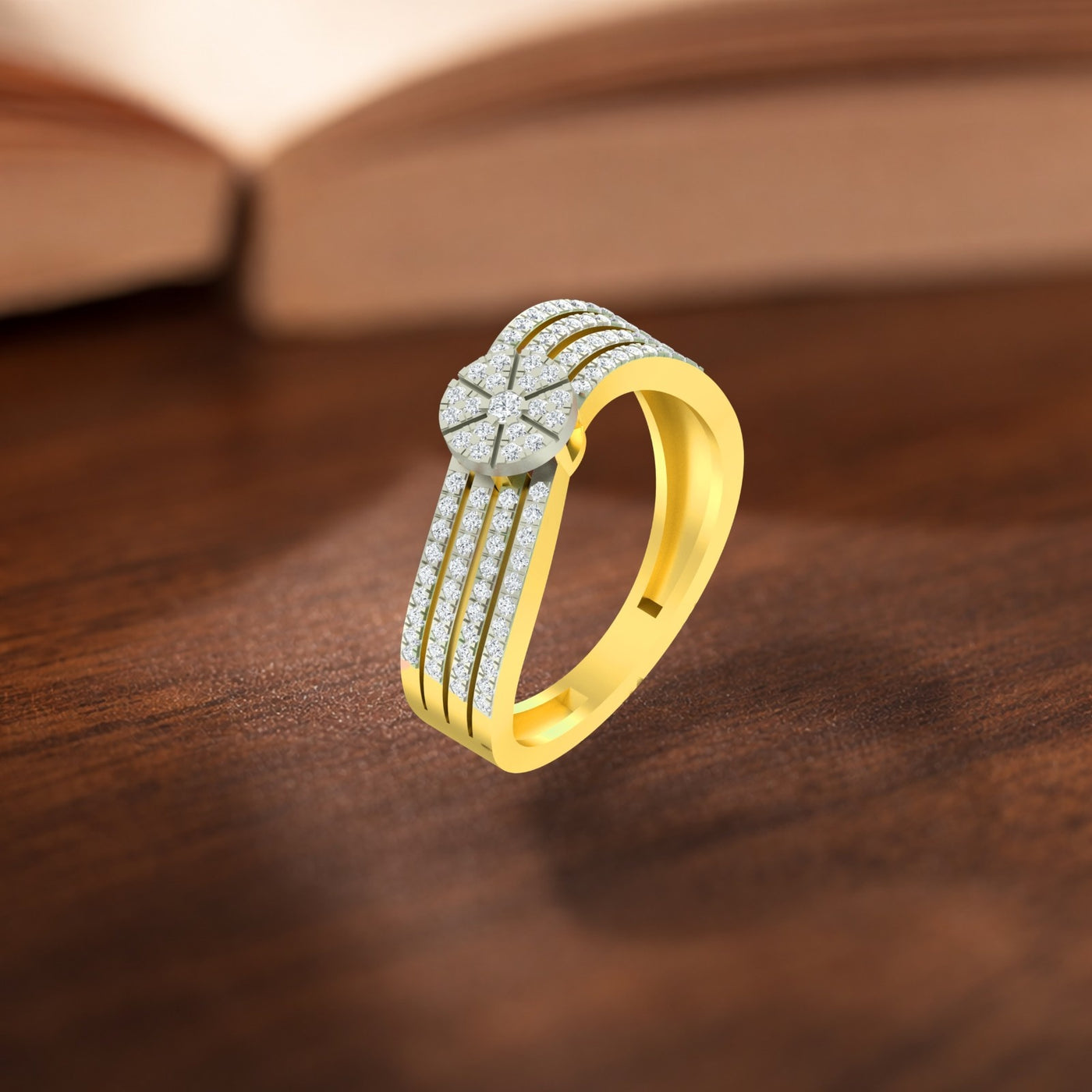 Gold & Diamond Engagement Ring For Women KRC10604