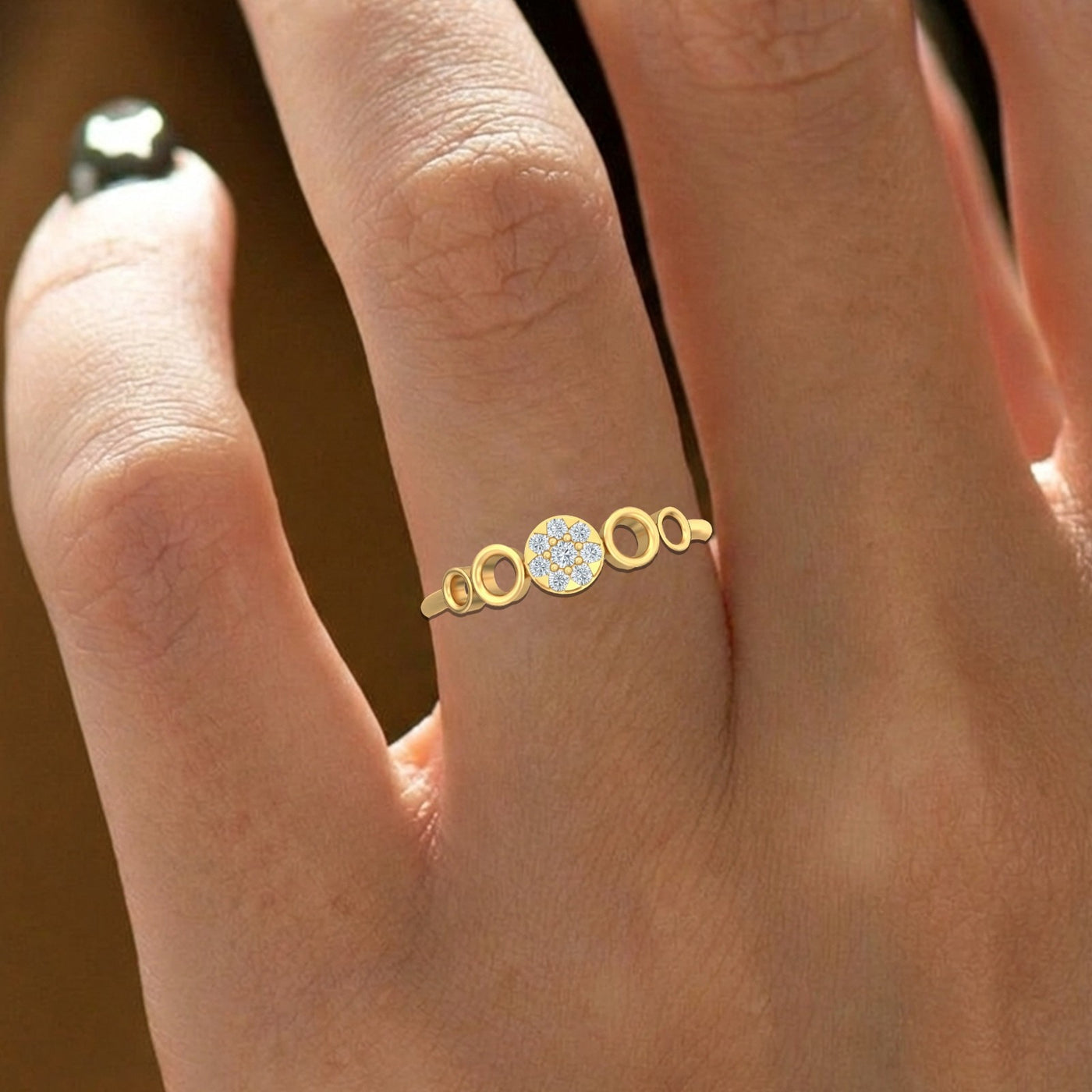 Gold & Diamond Dailywear Ring For Women KRC10261