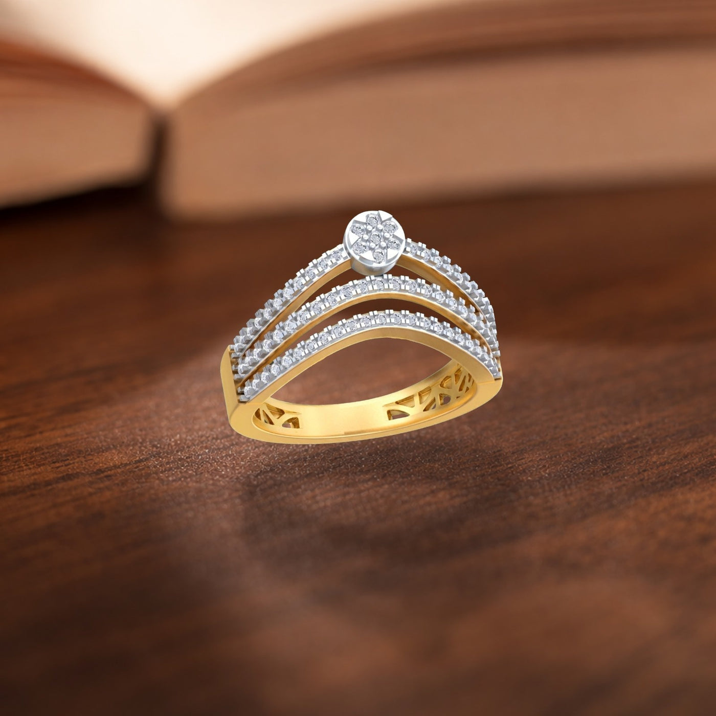 Gold & Diamond Engagement Ring For Women KRC10805