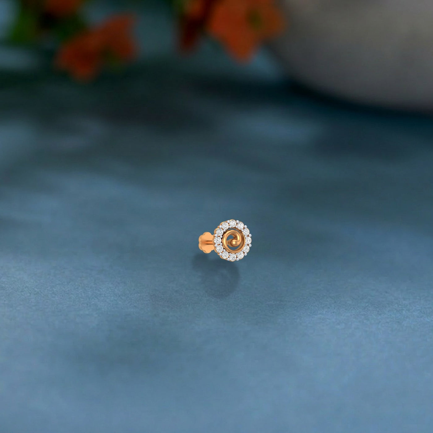 Gold & Diamond Round Nose Pin KRC80197