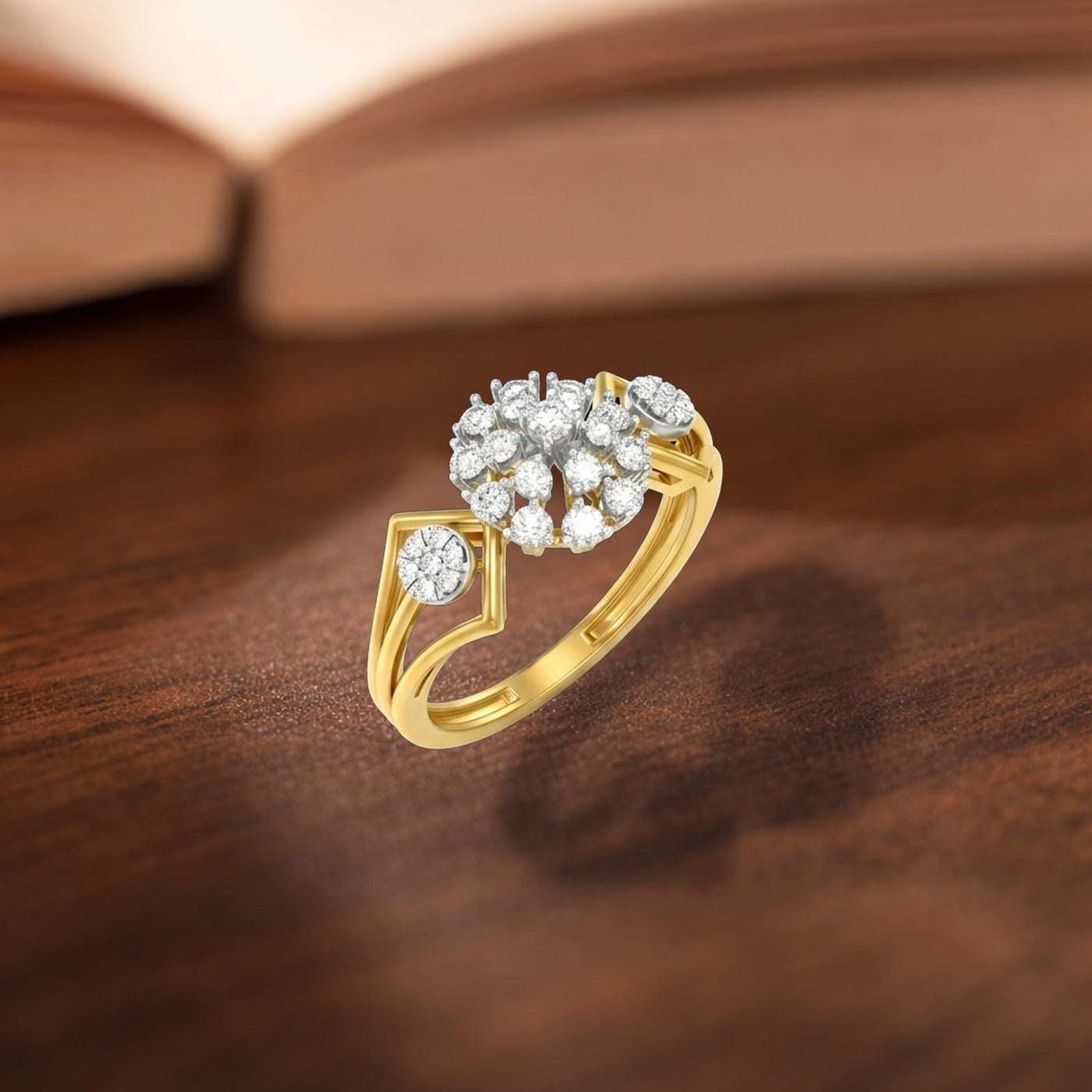 Gold & Diamond Engagement Ring For Women KRC10901