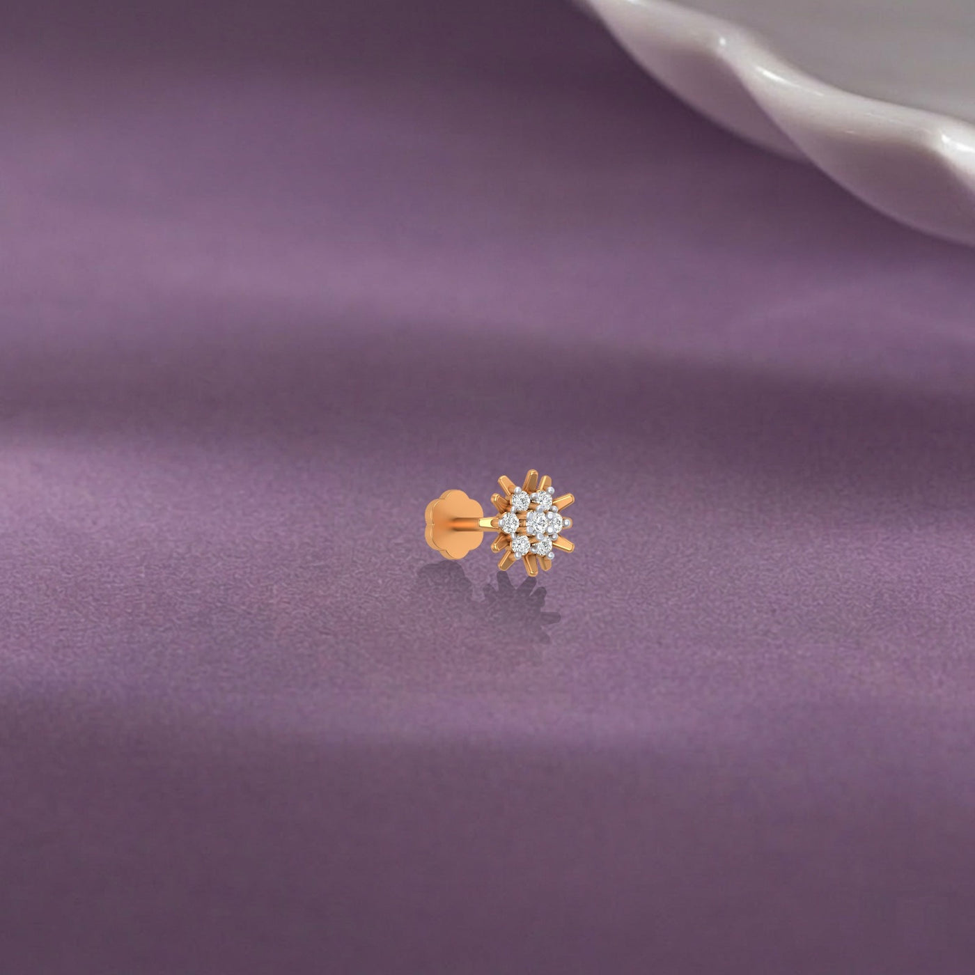 Gold & Diamond Stud Nose Pin KRC80198
