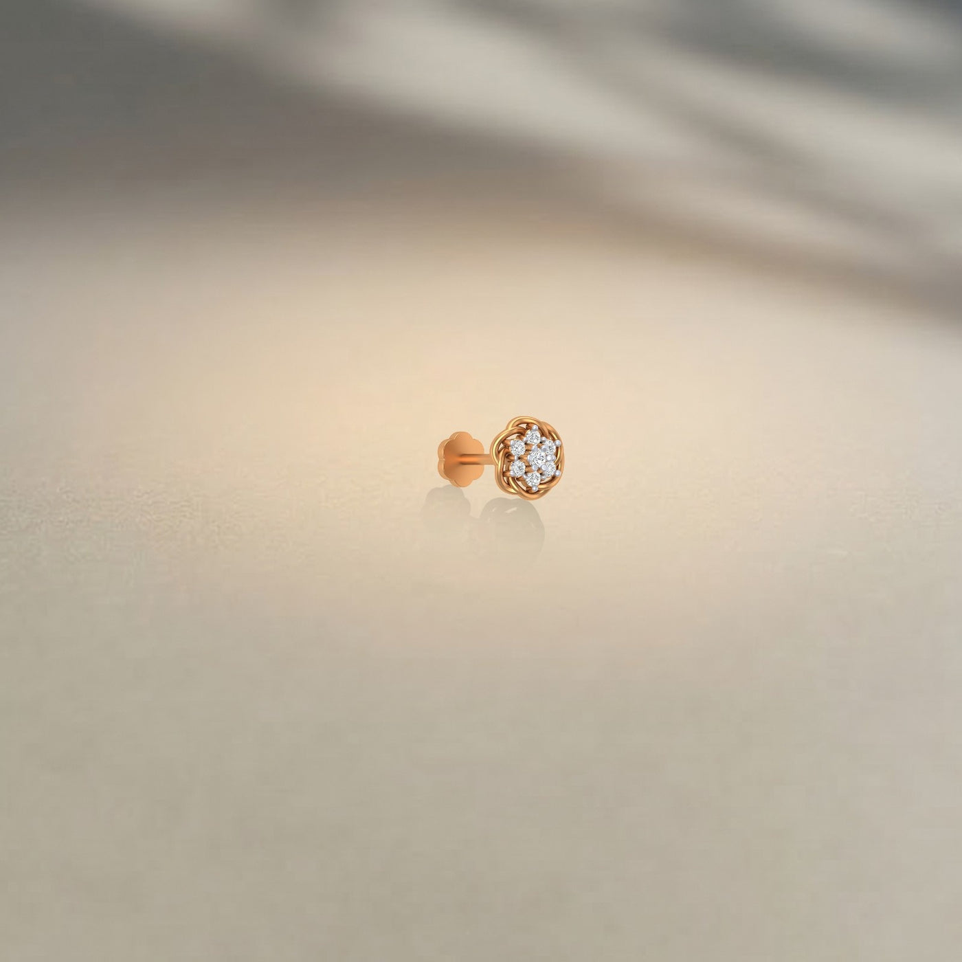 Gold & Diamond Stud Nose Pin KRC80199