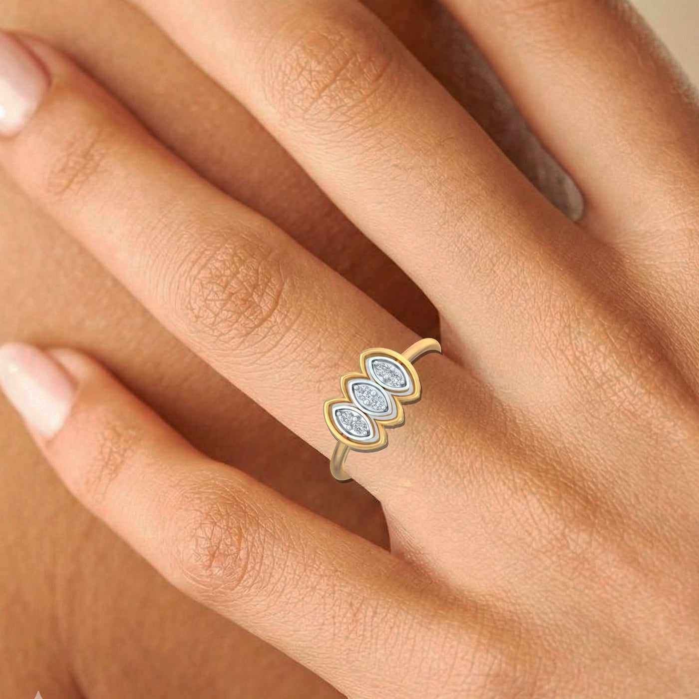 Gold & Diamond Dailywear Ring For Women KRC10689