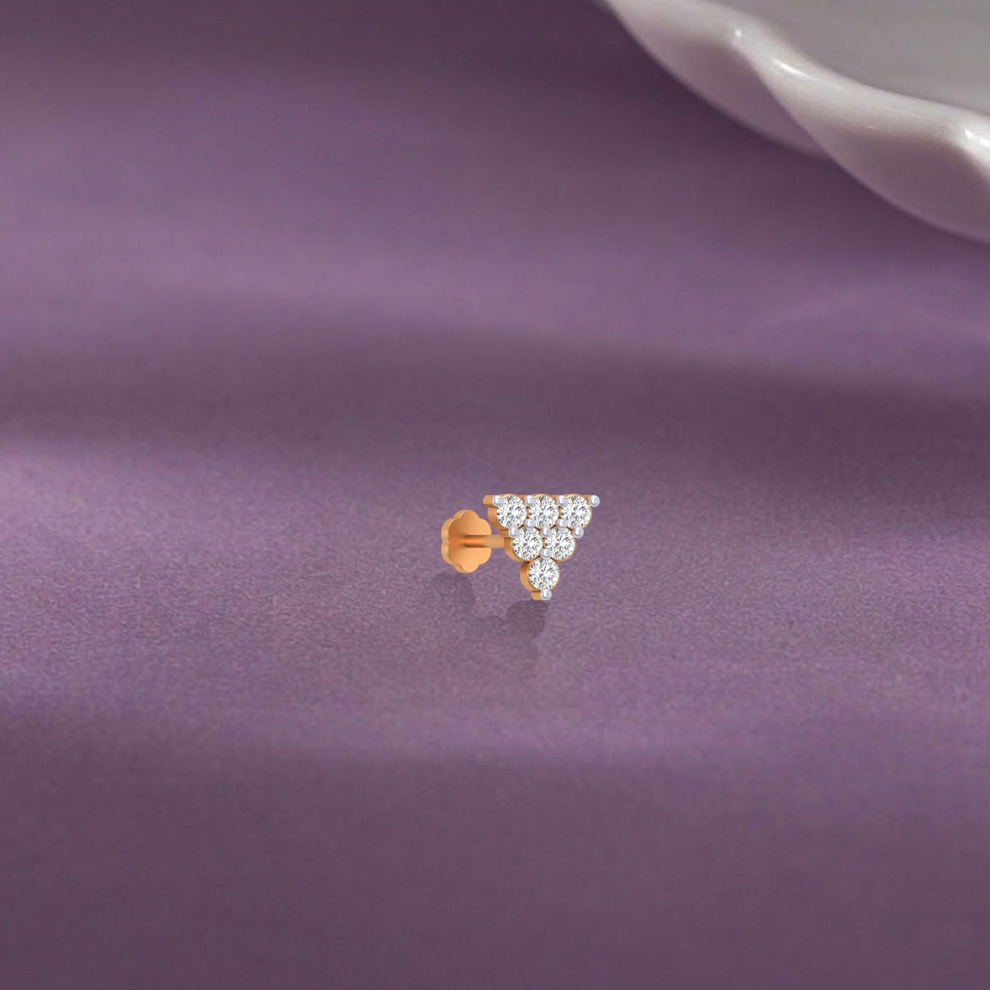 Gold & Diamond Stud Nose Pin KRC80203