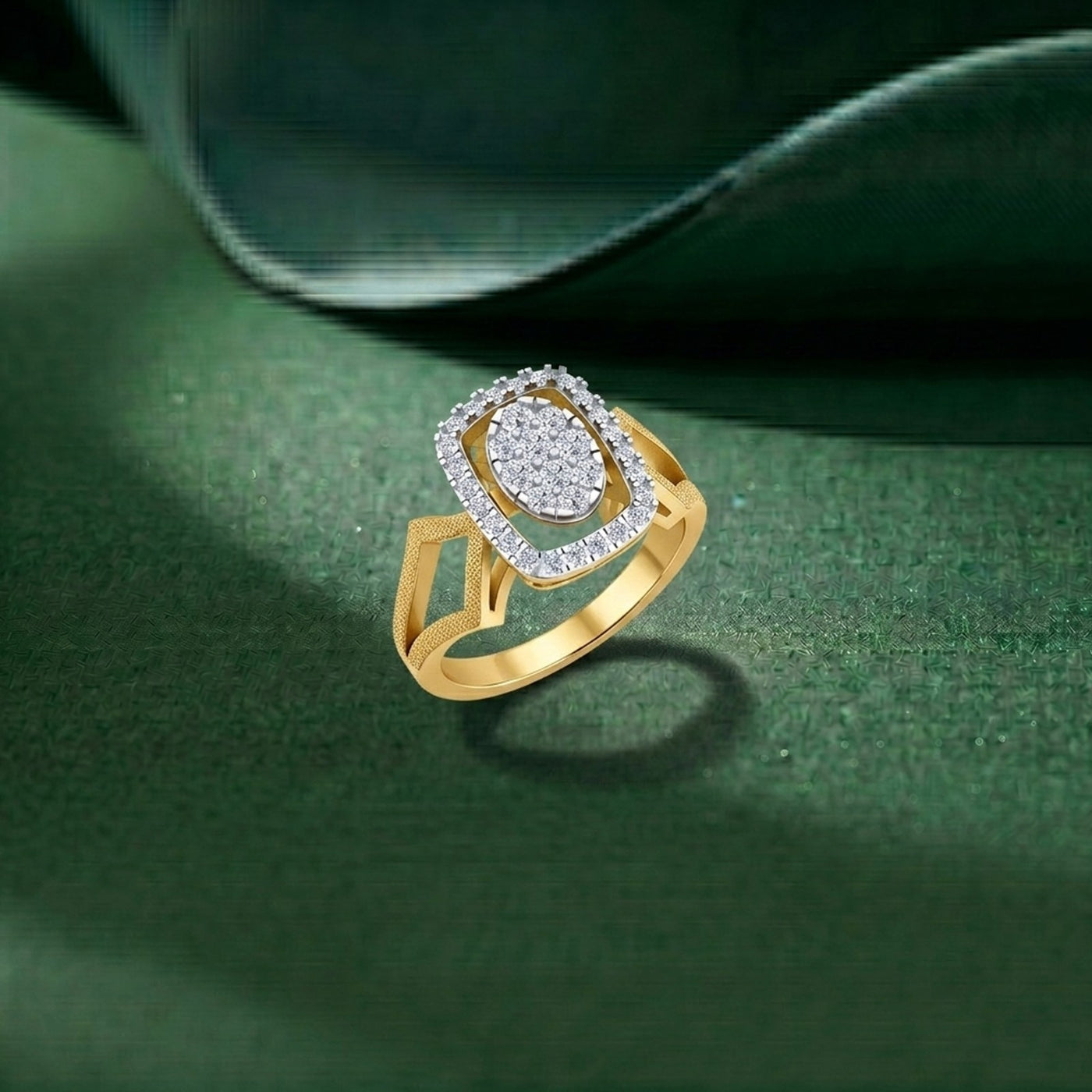 Gold & Diamond Cocktail Ring For Women KRC10814