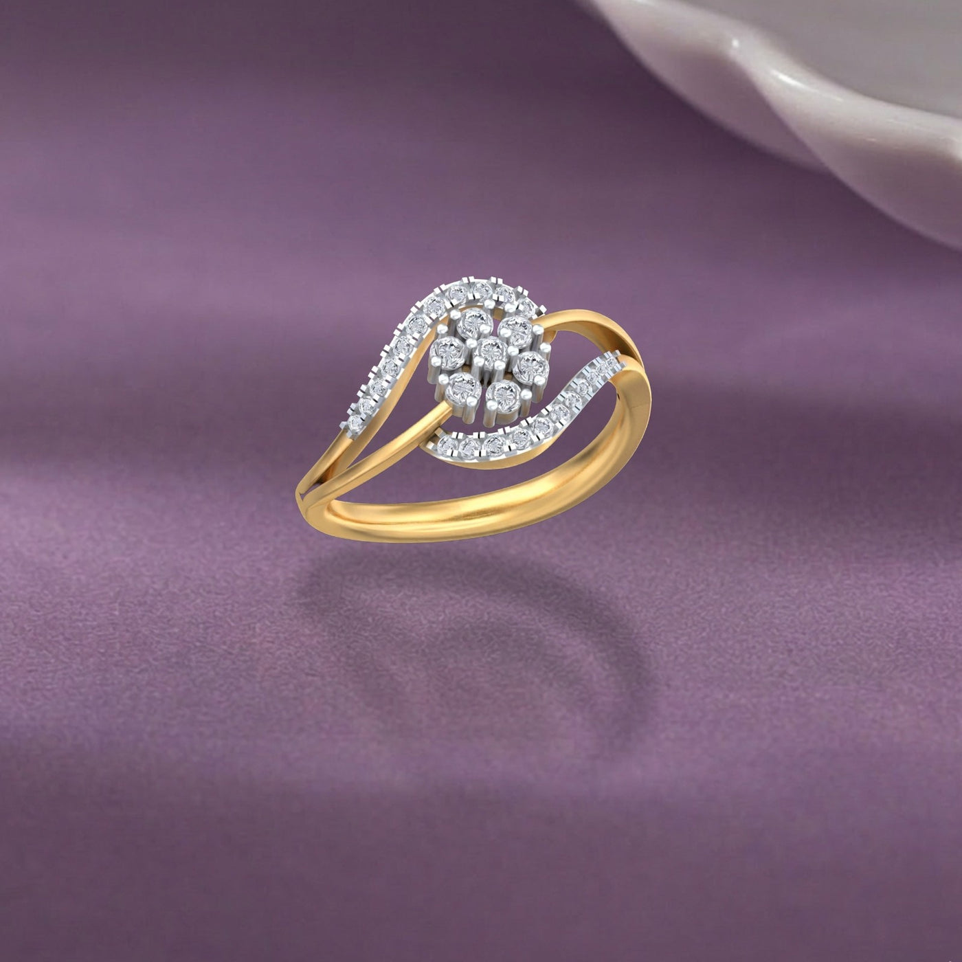 Gold & Diamond Engagement Ring For Women KRC10770