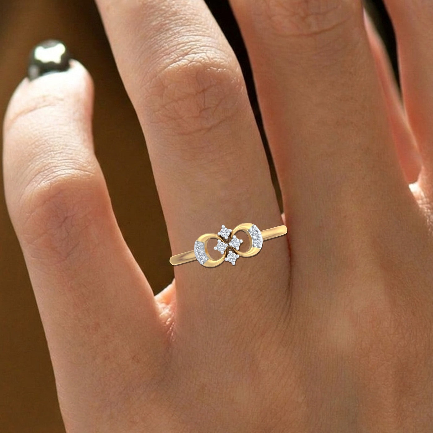 Gold & Diamond Dailywear Ring For Women KRC10715