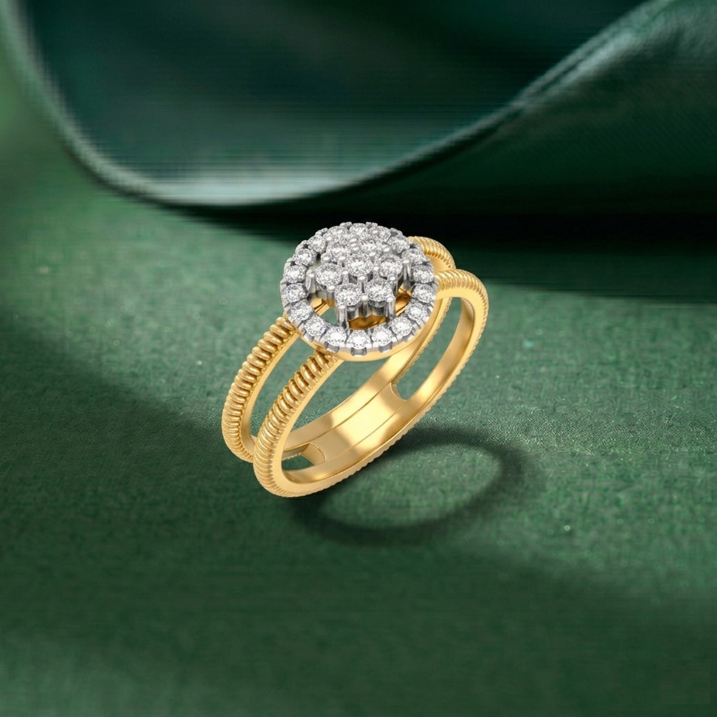 Gold & Diamond Engagement Ring For Women KRC10885
