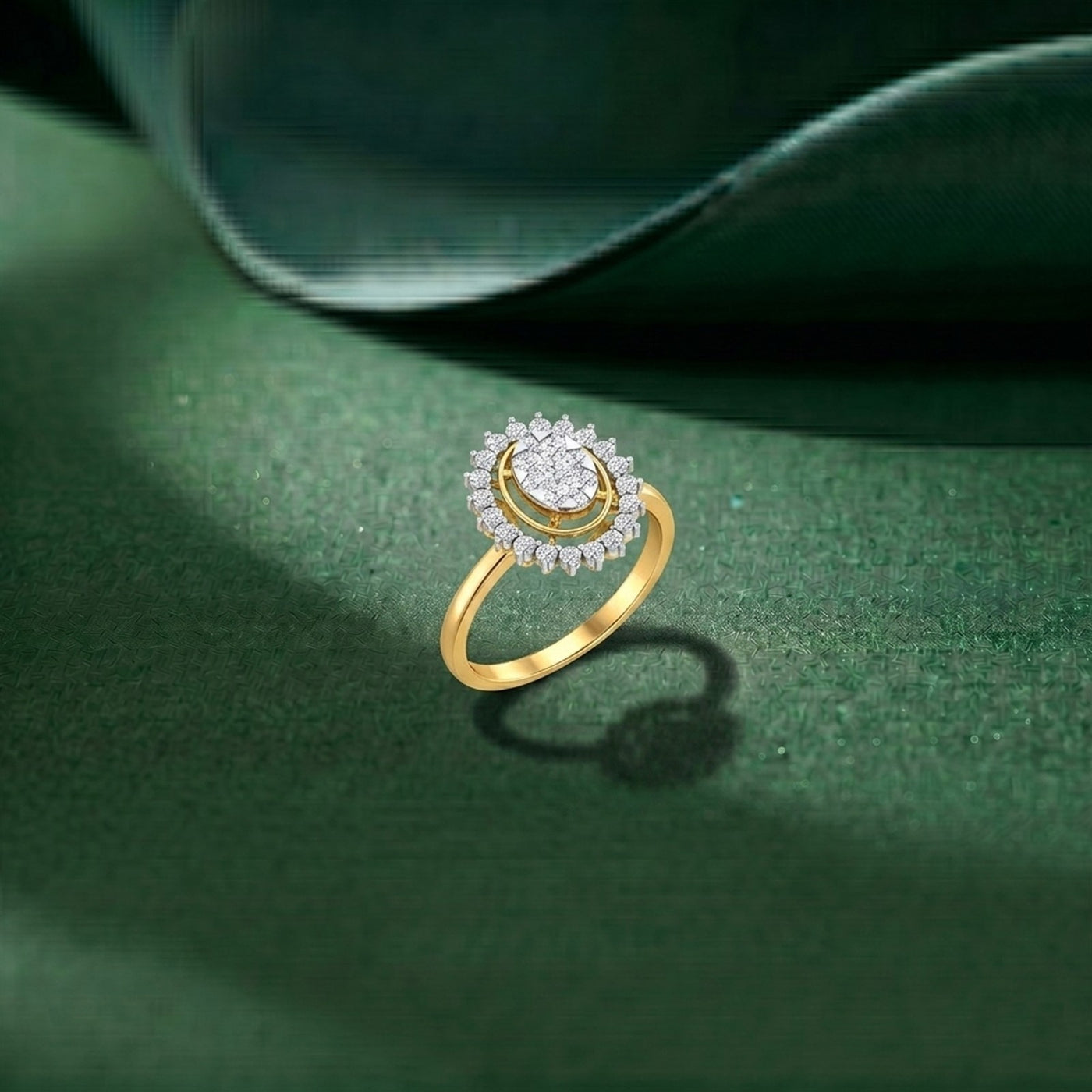 Gold & Diamond Cocktail Ring For Women KRC10521
