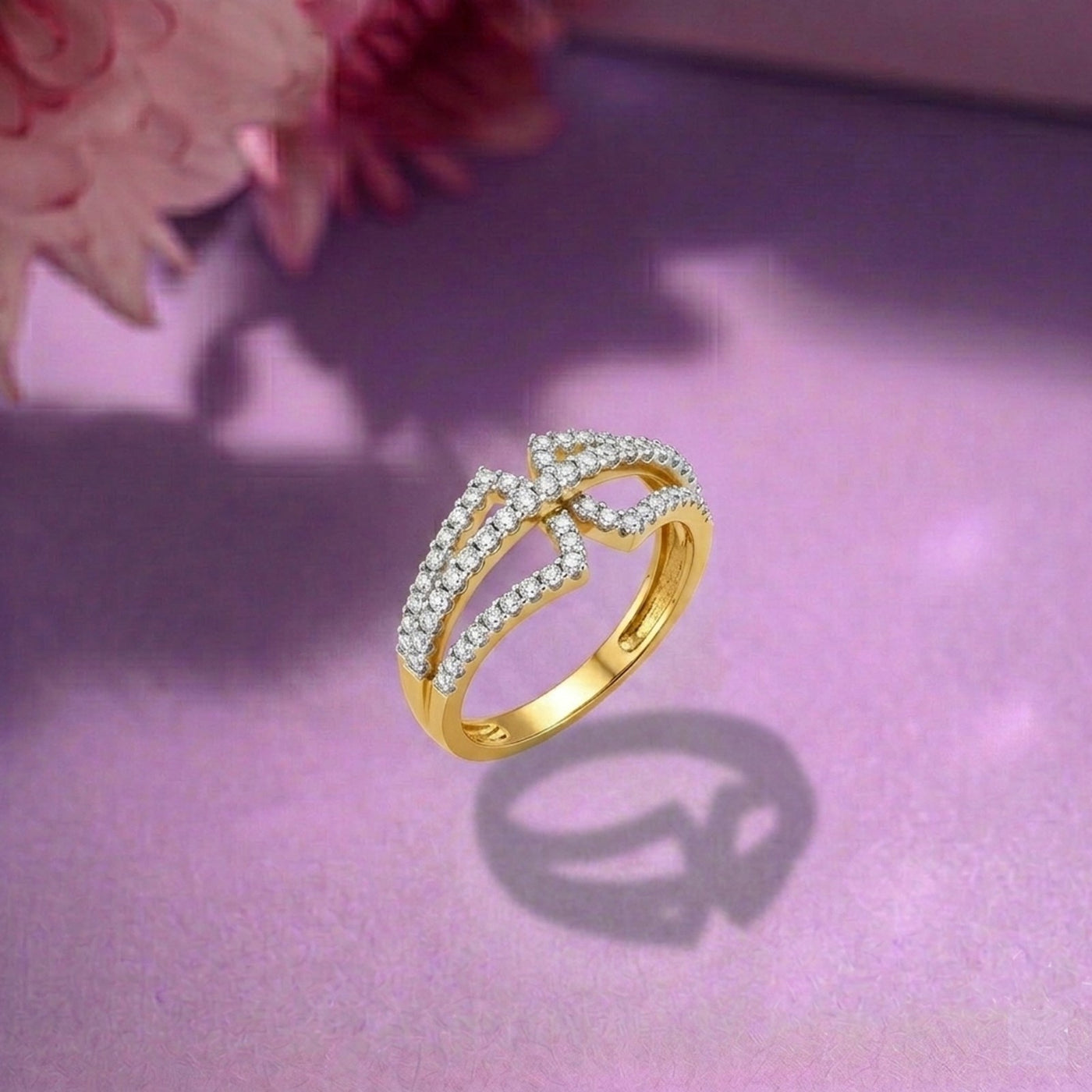 Gold & Diamond Engagement Ring For Women KRC10904