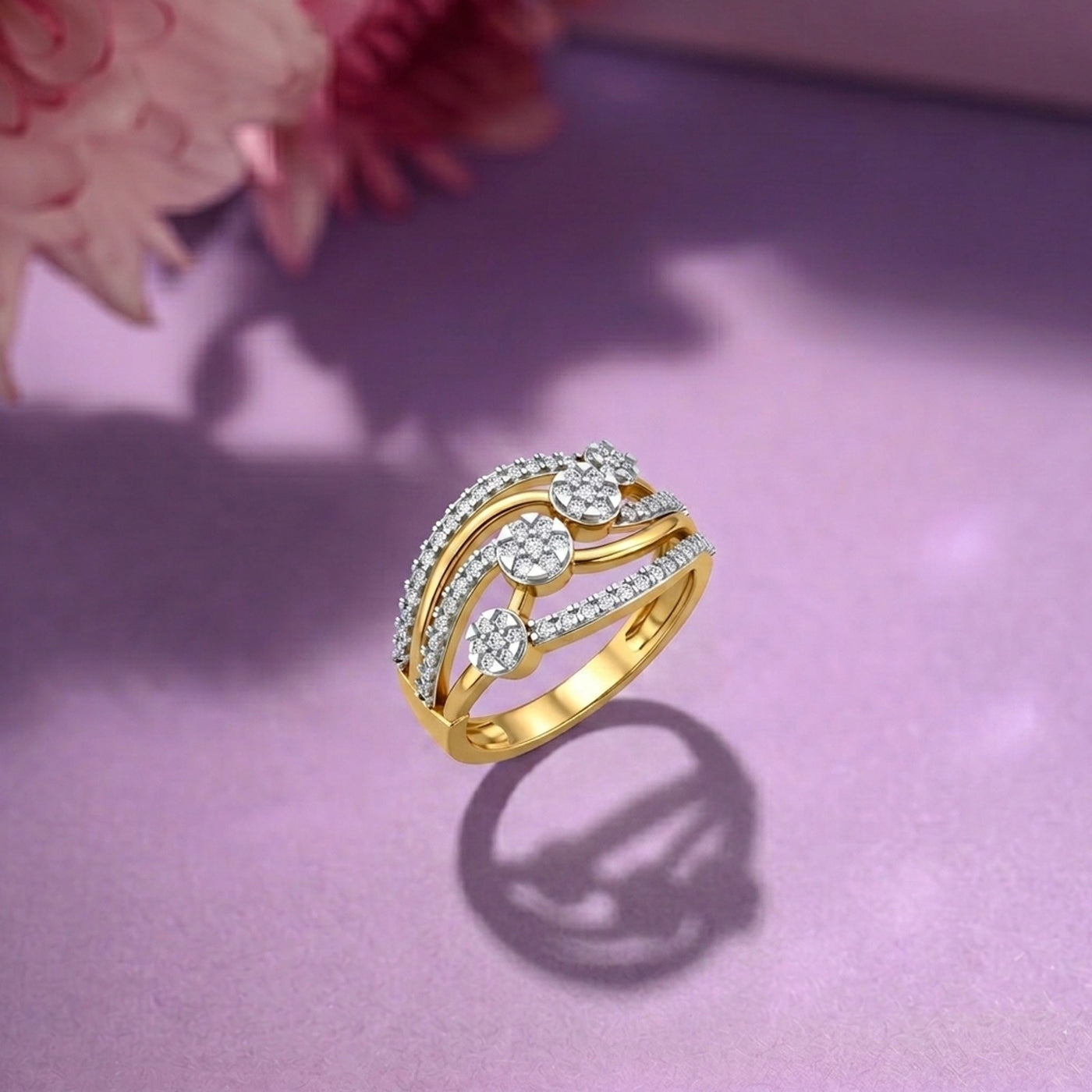 Gold & Diamond Engagement Ring For Women KRC10807