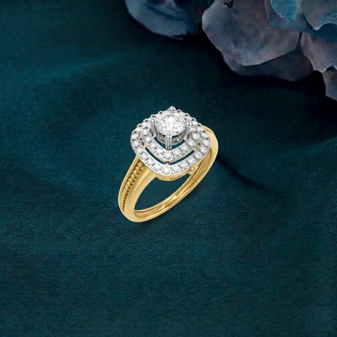 Gold & Diamond Engagement Ring For Women KRC10890