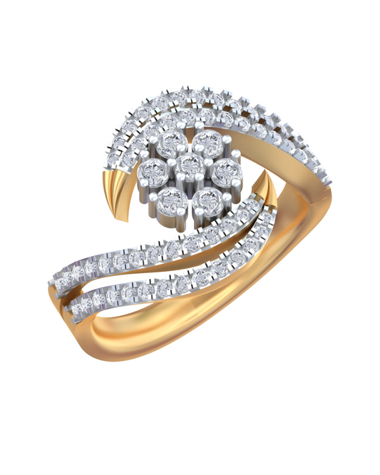 18K Gold & Diamond Cocktail Ring For Women KRB10423