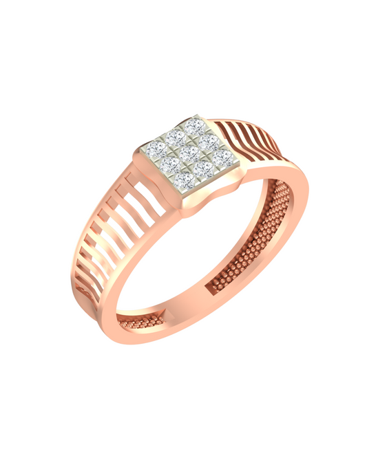 18K Gold & Diamond Band Ring For Men PRA60287