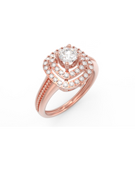 18K Gold & Diamond Ring For Women KRL10414
