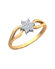 18K Gold & Diamond Ring For Women KRB10292