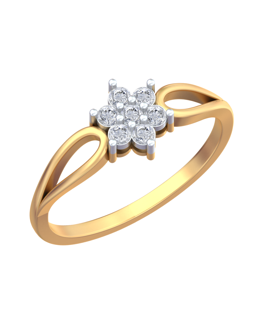 18K Gold & Diamond Ring For Women KRB10293