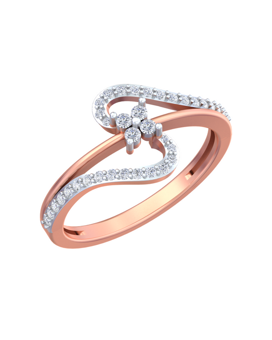 18K Gold & Diamond Engagement Ring For Women KRB10283