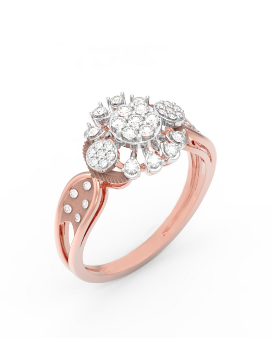 18K Gold & Diamond Engagement Ring For Women KRL10499