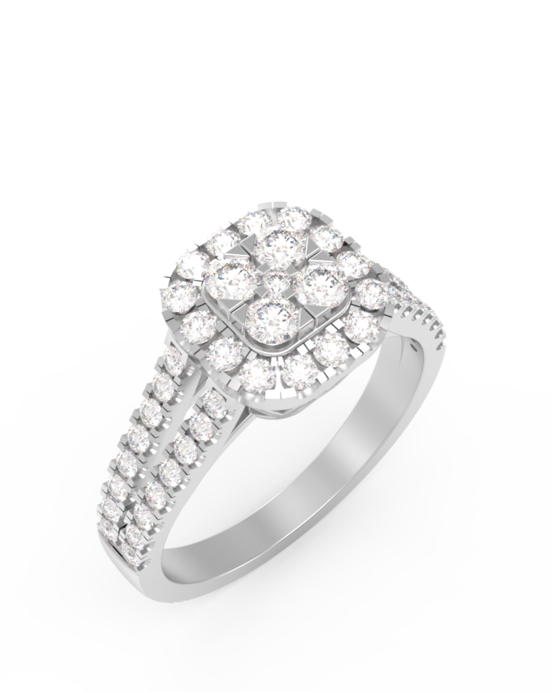 18K Gold & Diamond Ring For Women KRL10410