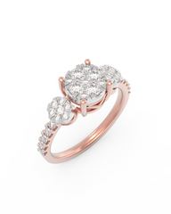 18K Gold & Diamond Ring For Women KRL10402