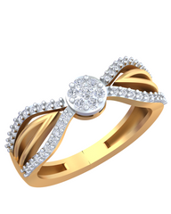 18K Gold & Diamond Ring For Women KRB10251