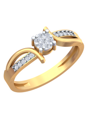 18K Gold & Diamond Ring For Women KRB10239