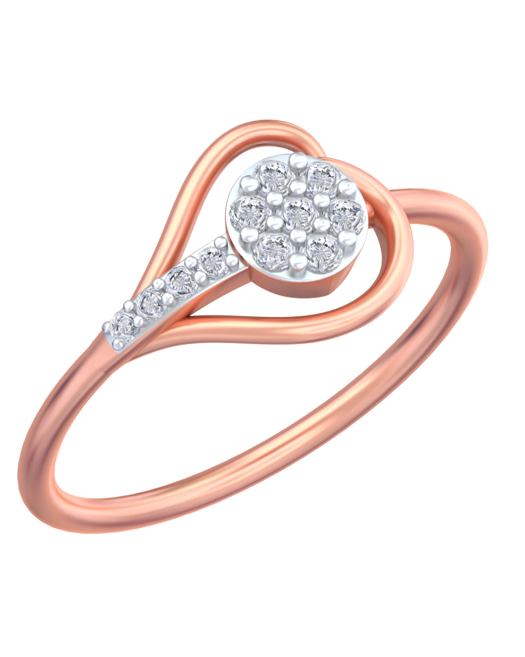 18K Gold & Diamond Ring For Women KRB10171