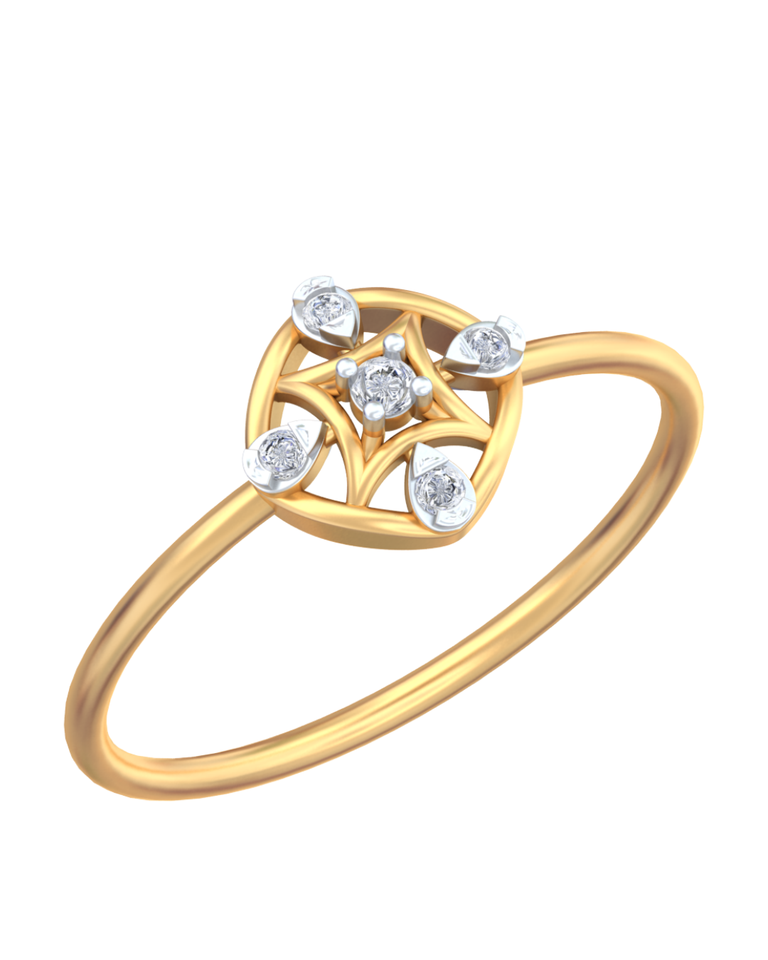 महिलाओं के लिए 18K गोल्ड और डायमंड डेलीवियर रिंग KRB10156