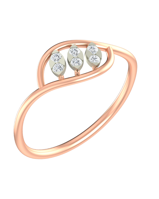 18K Gold & Diamond Dailywear Ring For Women KRB10145-A