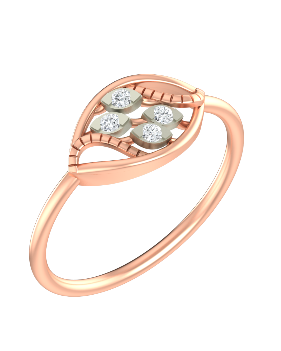 Gold & Diamond Band Ring For Women KRC10681