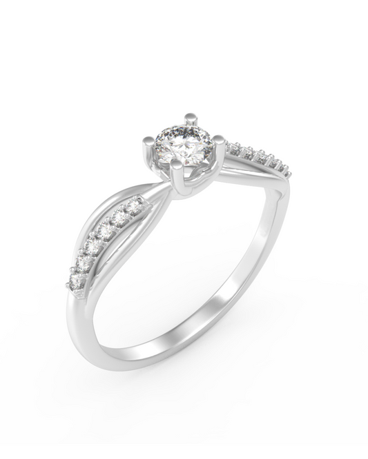 White Gold & Diamond Ring For Women KRC10318