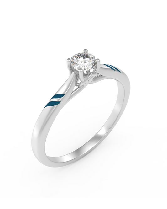White Gold & Diamond Solitaire Ring For Women KRC10323