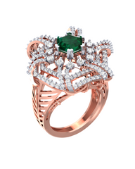 18K Gold & Diamond Ring For Women KRI10592