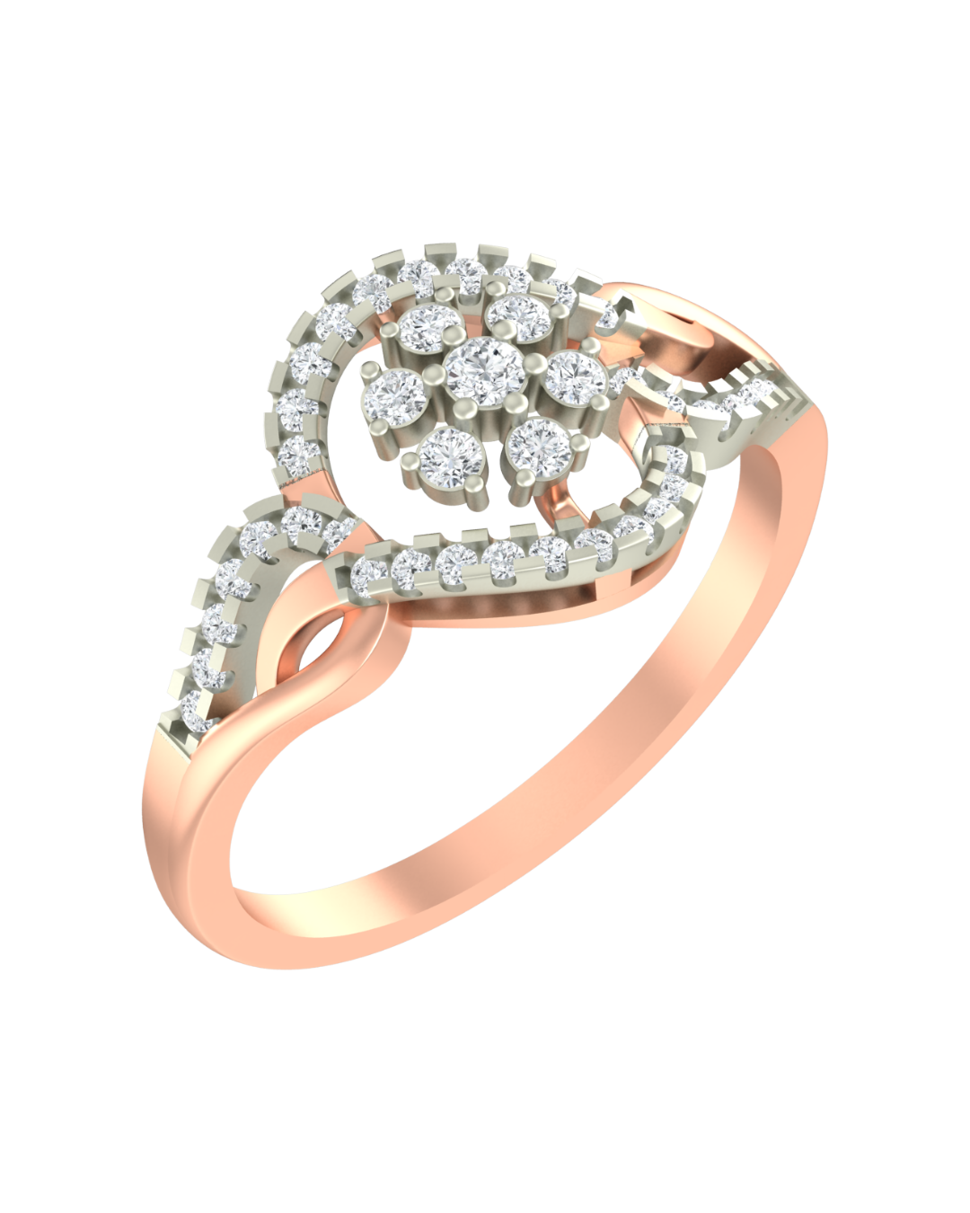 Gold & Diamond Cocktail Ring For Women KRC10598